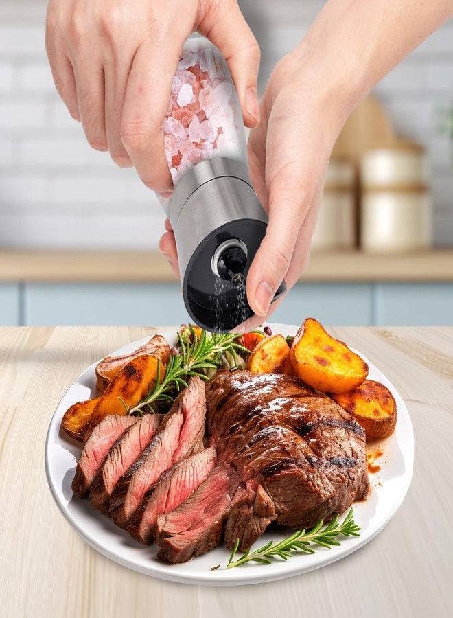 YANENAN Salt and Pepper Grinder Set, Stainless Steel Salt and Pepper Shakers with Spice Grinder Refillable Manual, Adjustable Coarseness Pepper and Salt Mill - Image 3